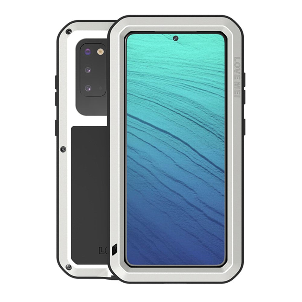 LOVE MEI Stötsäkert Falltåligt Dammtät Kraftfullt Skal till Samsung Galaxy S20 4G/S20 5G Silikon+Metallskal