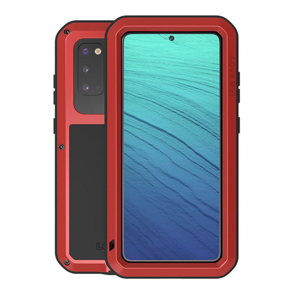 LOVE MEI Stötsäkert Falltåligt Dammtät Kraftfullt Skal till Samsung Galaxy S20 4G/S20 5G Silikon+Metallskal