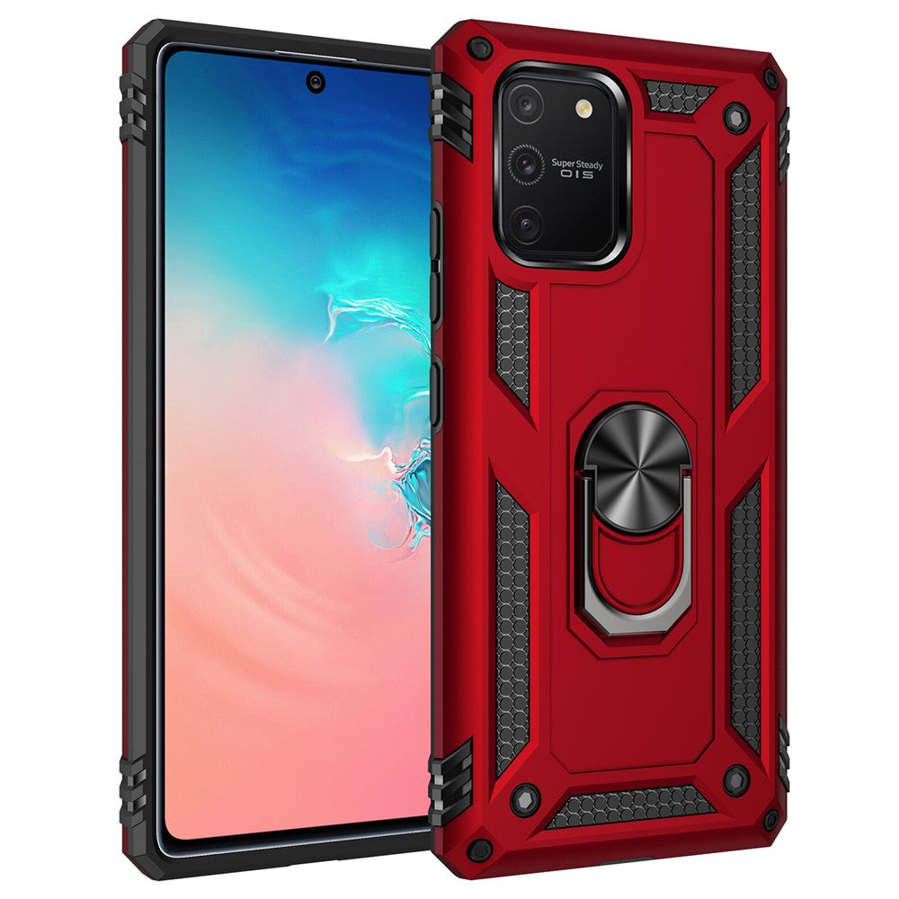 Ring Kickstand Armor Cover PC TPU Combo Mobilcover til Samsung Galaxy A91/S10 Lite/M80S