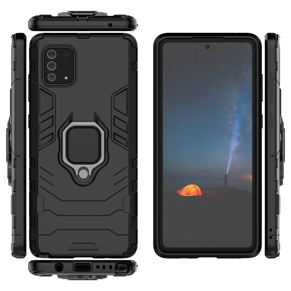 With Ring Holder Kickstand PC+TPU Cover for Samsung Galaxy A91 / S10 Lite
