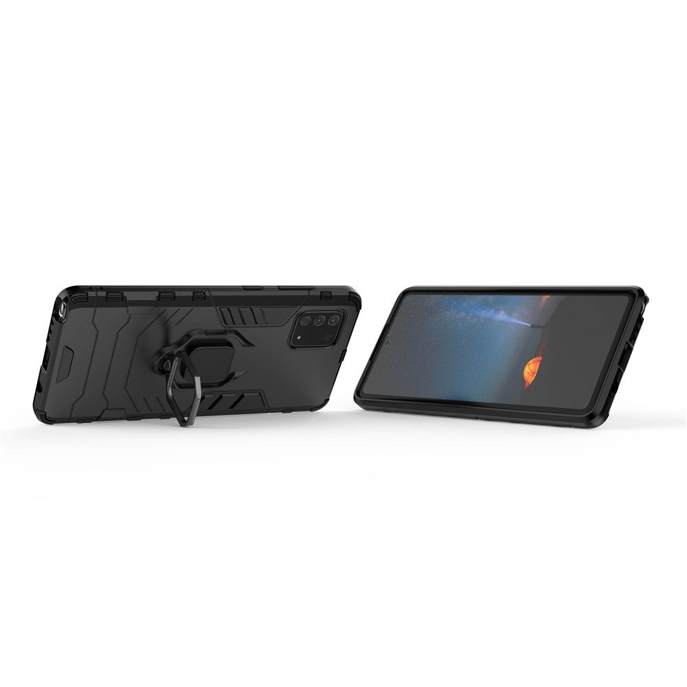 With Ring Holder Kickstand PC+TPU Cover for Samsung Galaxy A91 / S10 Lite