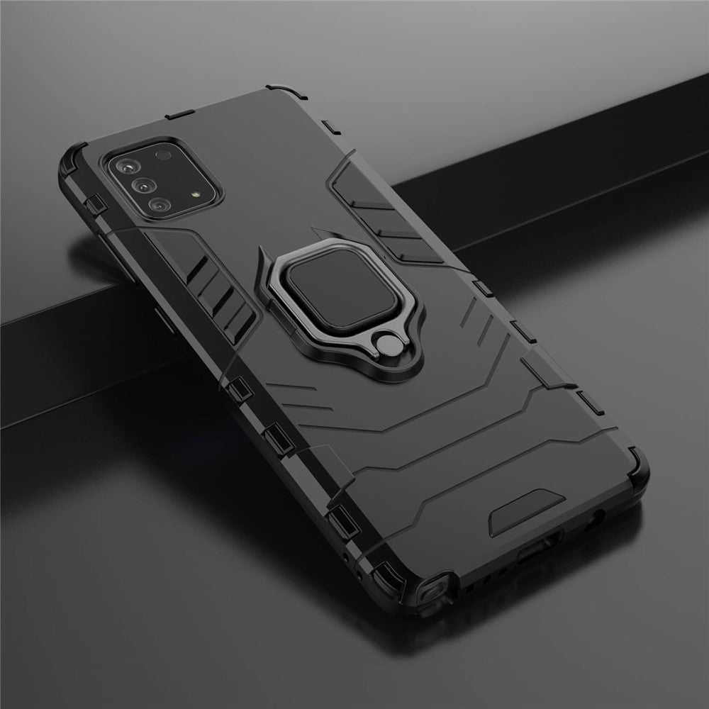 With Ring Holder Kickstand PC+TPU Cover for Samsung Galaxy A91 / S10 Lite