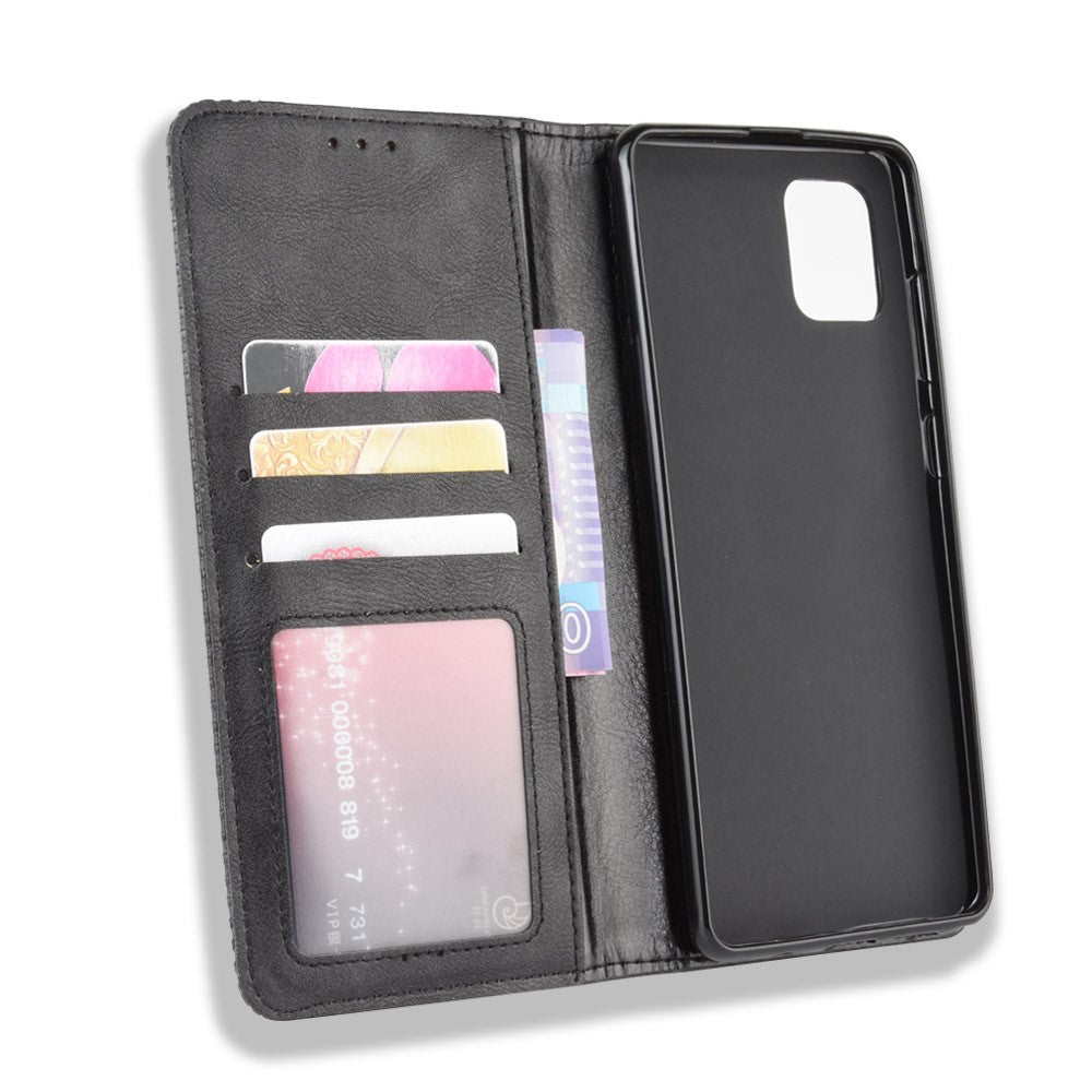 Vintage-stil læderpung, stander etui til Samsung Galaxy A81/M60S/Note 10 Lite