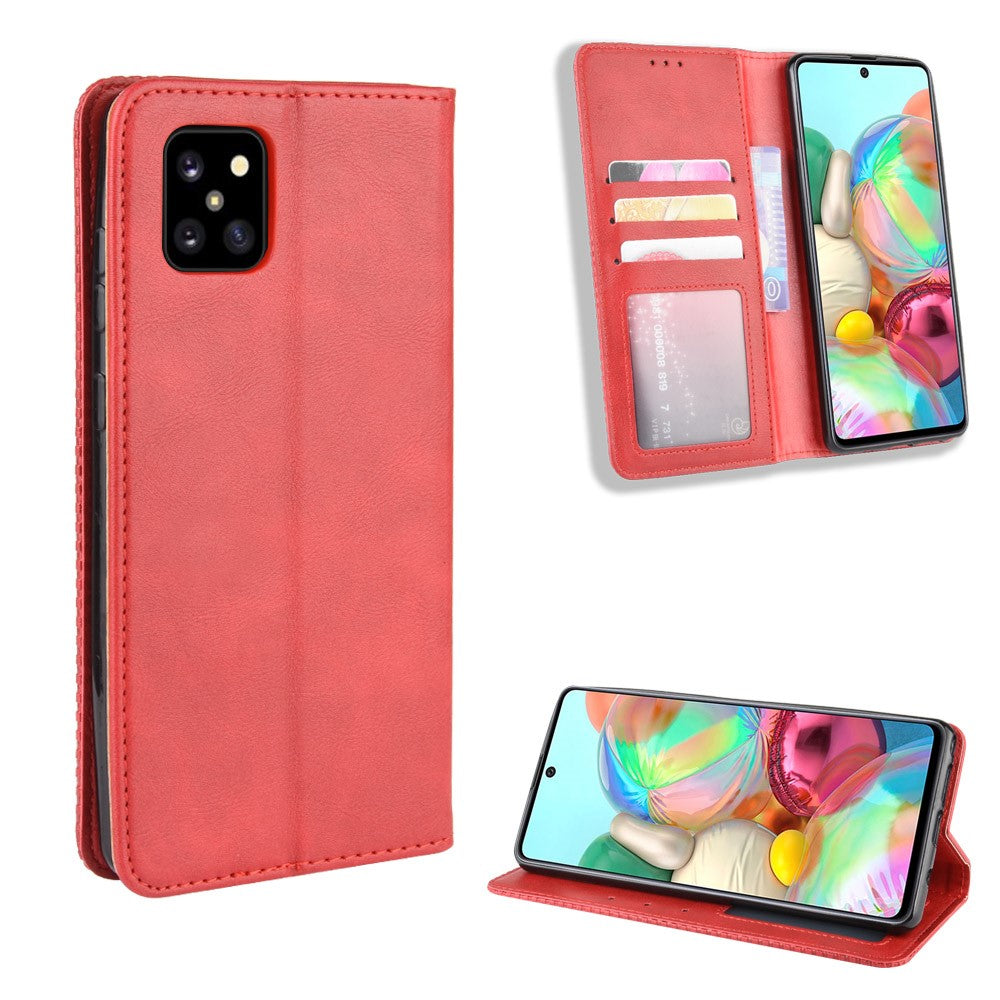 Vintage-stil læderpung, stander etui til Samsung Galaxy A81/M60S/Note 10 Lite