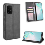 Vintage Style Leather Wallet Stand Phone Cover for Samsung Galaxy A91/M80S/S10 Lite