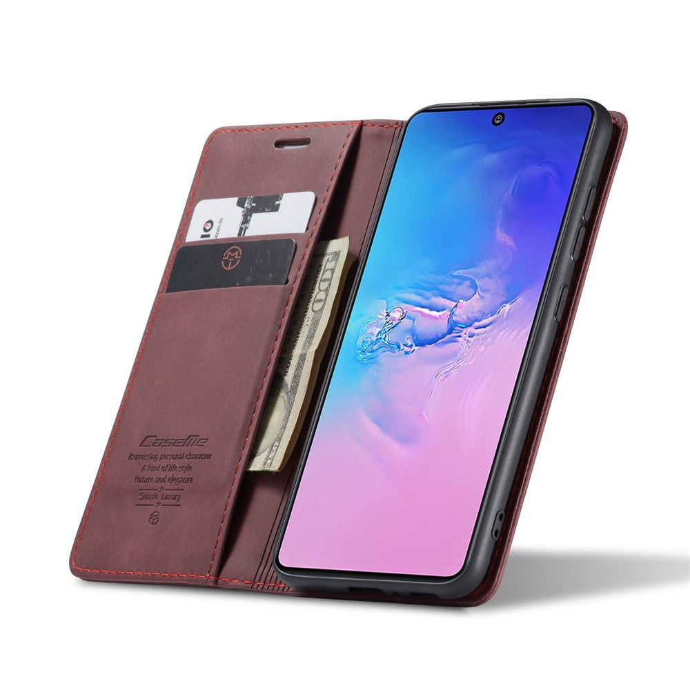 CASEME 013 Series Flip Wallet Leather Mobile Case for Samsung Galaxy A91/S10 Lite