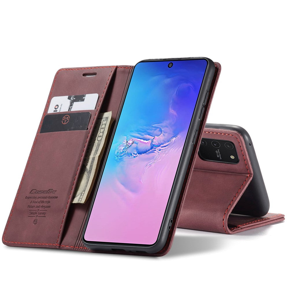 CASEME 013 Series Flip Wallet Leather Mobile Case for Samsung Galaxy A91/S10 Lite