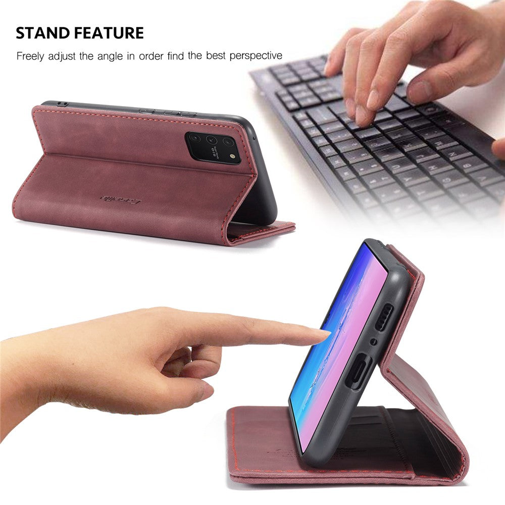 CASEME 013 Series Flip Wallet Leather Mobile Case for Samsung Galaxy A91/S10 Lite