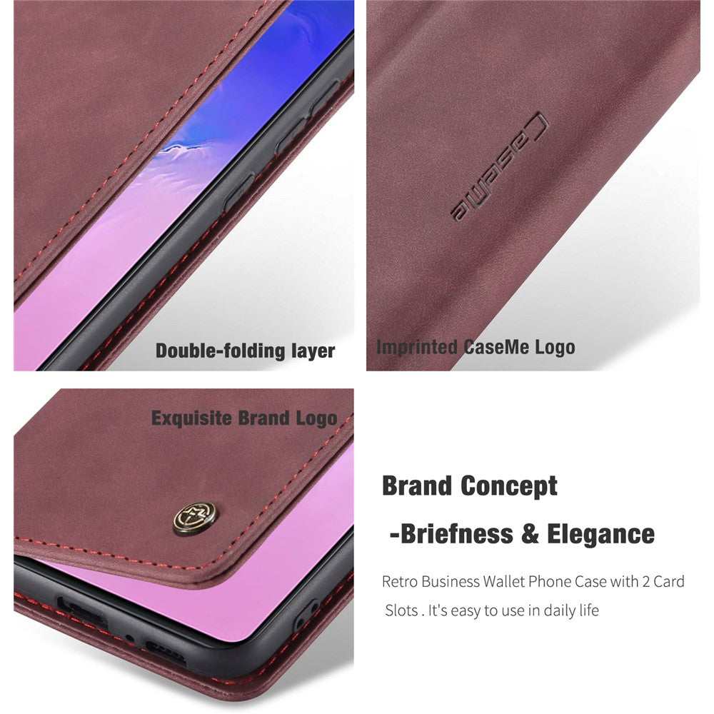 CASEME 013 Series Flip Wallet Leather Mobile Case for Samsung Galaxy A91/S10 Lite
