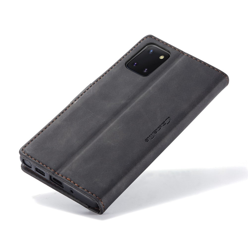 CASEME 013-serien autoabsorberende læder flip cover til Samsung Galaxy A81/Note 10 Lite