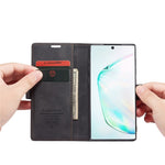 CASEME 013-serien autoabsorberende læder flip cover til Samsung Galaxy A81/Note 10 Lite