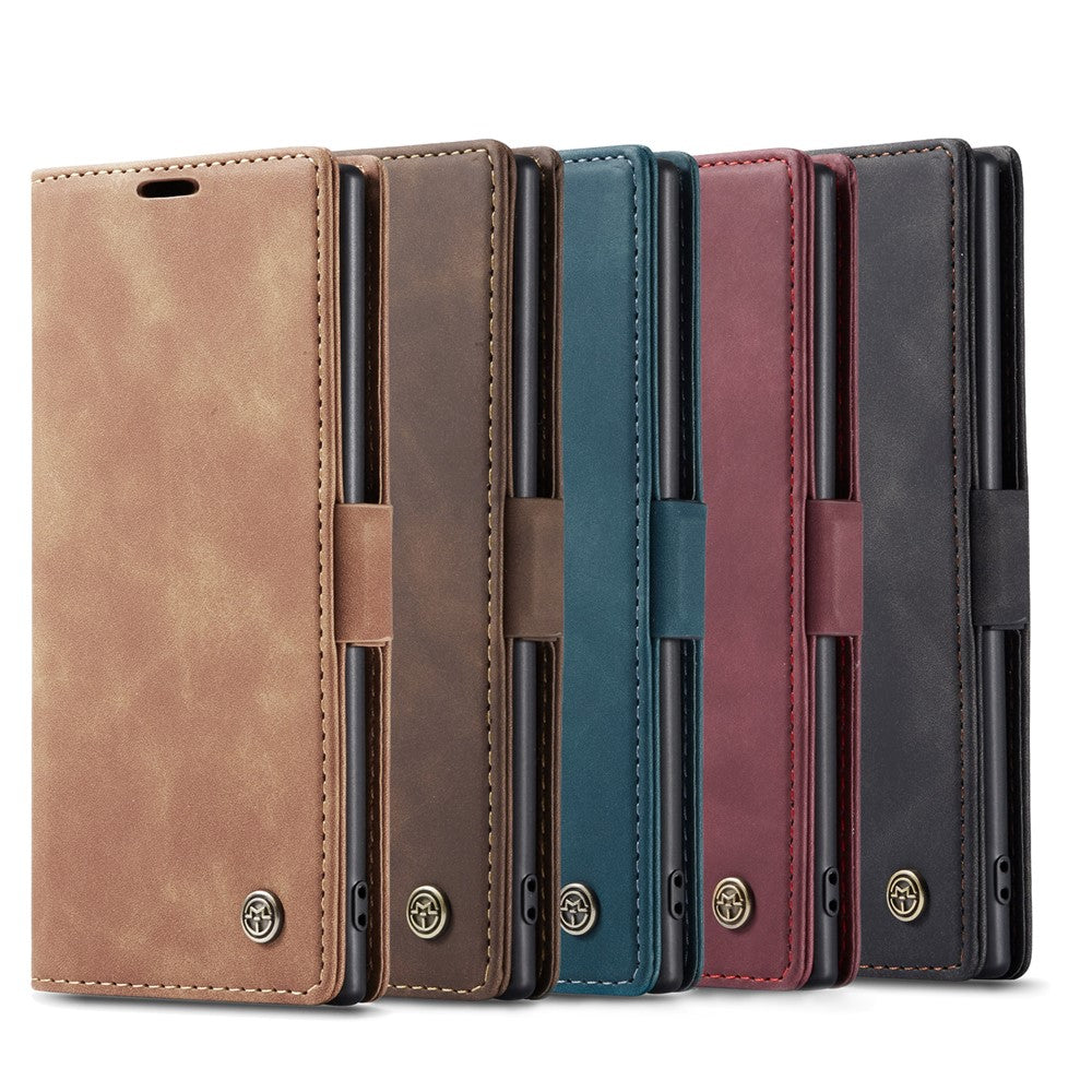 CASEME 013-serien autoabsorberende læder flip cover til Samsung Galaxy A81/Note 10 Lite
