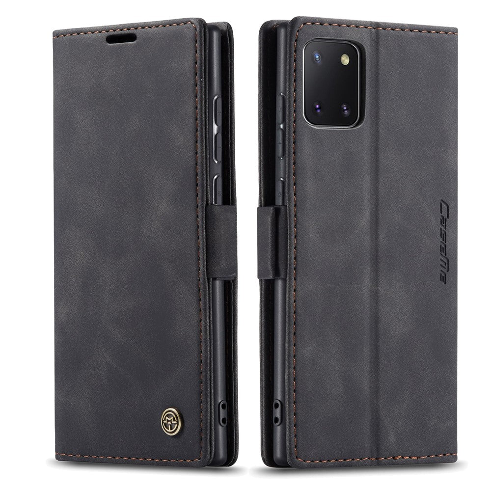 CASEME 013-serien autoabsorberende læder flip cover til Samsung Galaxy A81/Note 10 Lite