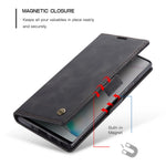 CASEME 013-serien autoabsorberende læder flip cover til Samsung Galaxy A81/Note 10 Lite