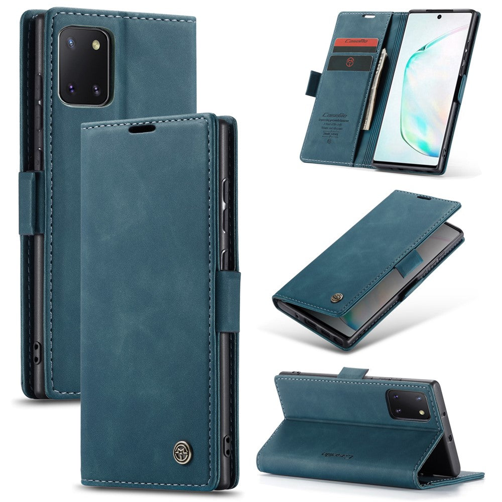 CASEME 013-serien autoabsorberende læder flip cover til Samsung Galaxy A81/Note 10 Lite