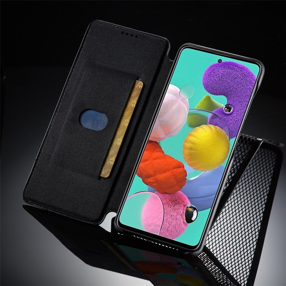 LC.IMEEKE Retro Style Leather Case with Card Holder for Samsung Galaxy A71