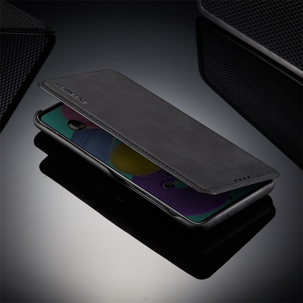 LC.IMEEKE Retro Style Leather Case with Card Holder for Samsung Galaxy A71