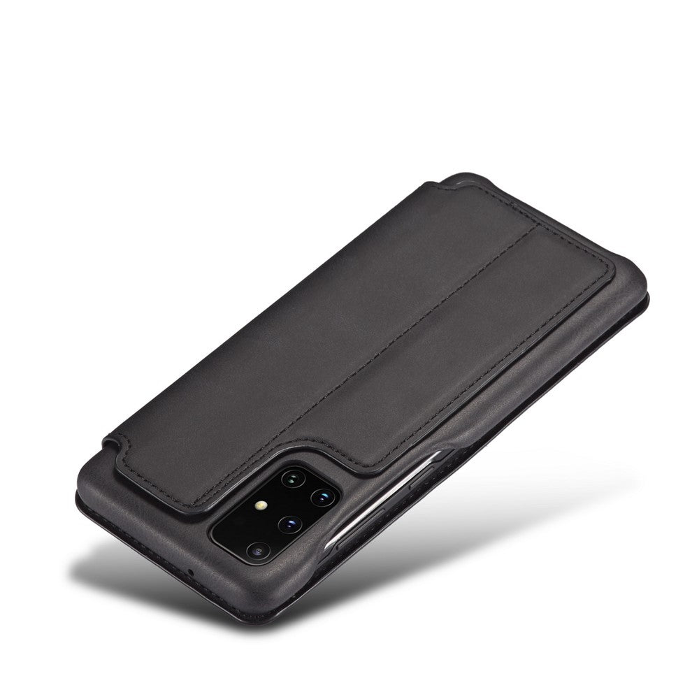 LC.IMEEKE Retro Style Leather Case with Card Holder for Samsung Galaxy A71