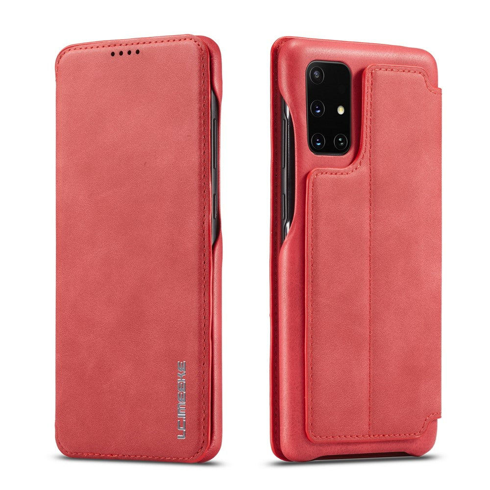 LC.IMEEKE Retro Style Leather Case with Card Holder for Samsung Galaxy A71