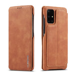LC.IMEEKE Retro Style Leather Case with Card Holder for Samsung Galaxy A71
