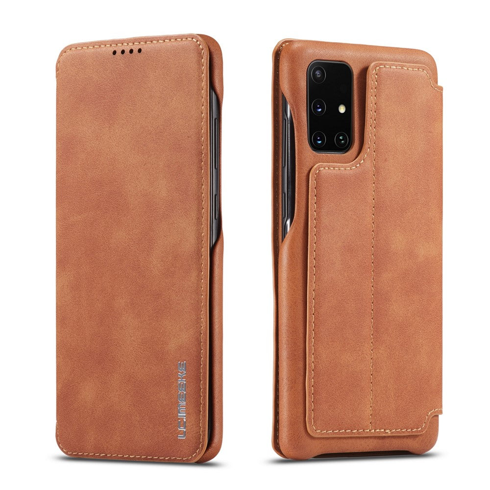 LC.IMEEKE Retro Style Leather Case with Card Holder for Samsung Galaxy A71