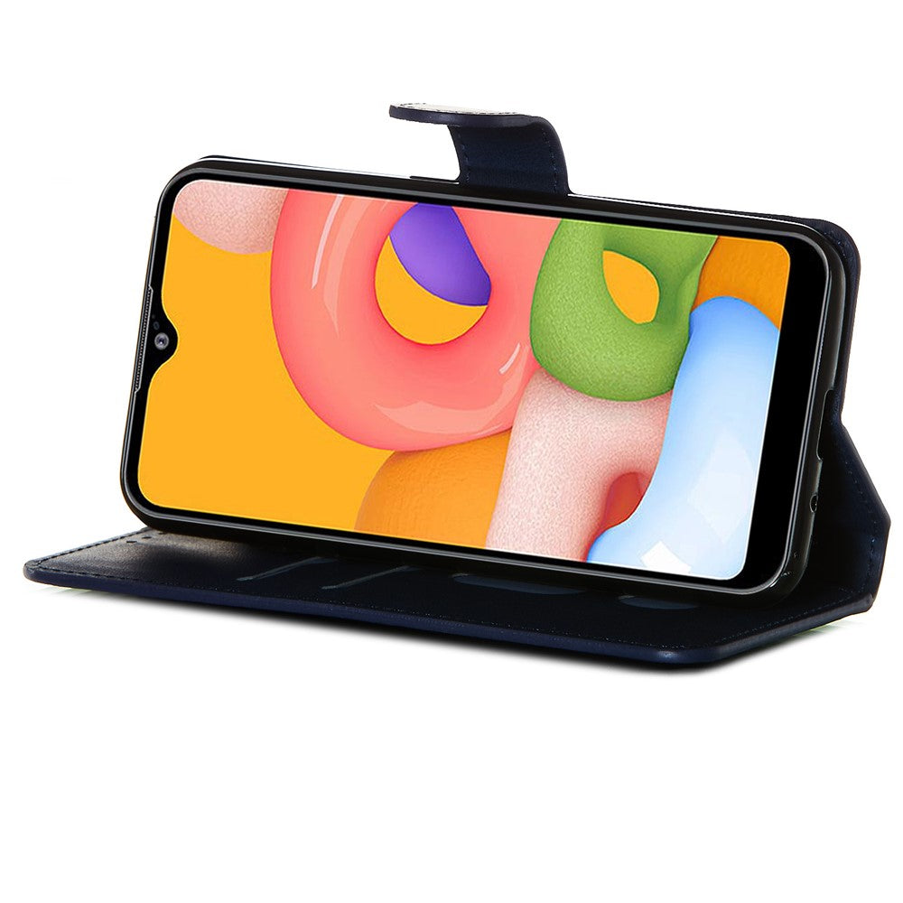 KT Leather Coated Series-4 Wallet Leather Stand Case for Samsung Galaxy A01