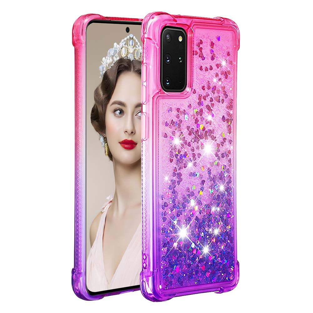 Gradient Glitter Powder Quicksand TPU Phone Shell for Samsung Galaxy S20 Plus