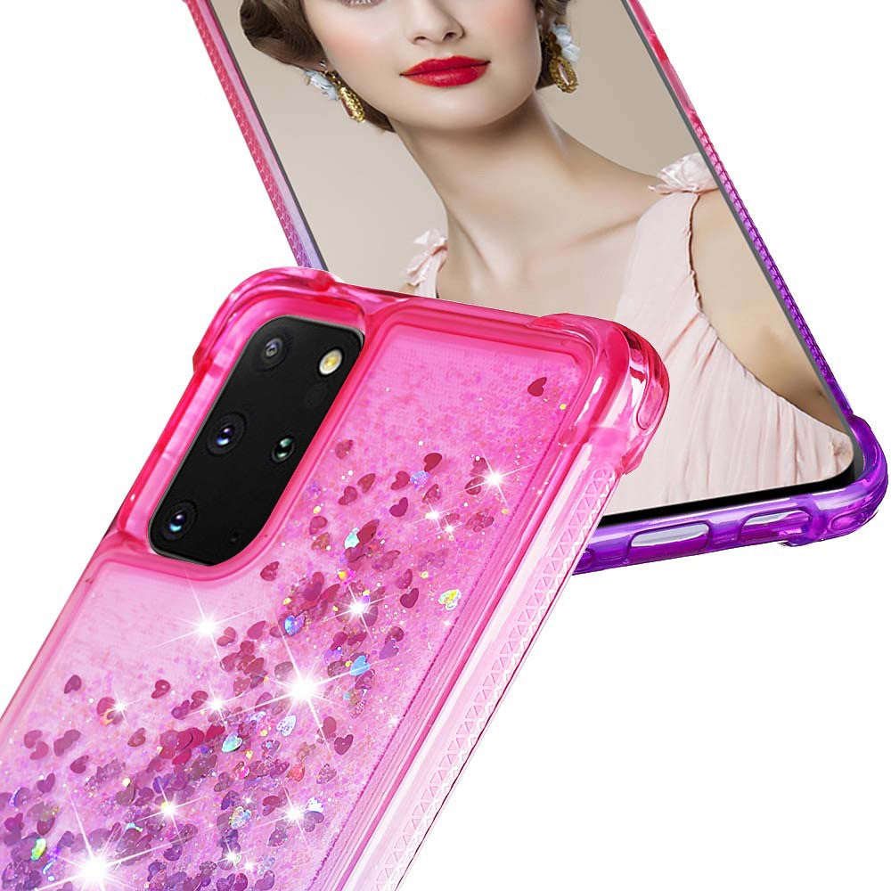 Gradient Glitter Powder Quicksand TPU Phone Shell for Samsung Galaxy S20 Plus