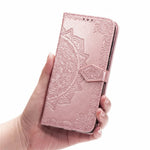 Embossed Mandala Flower Wallet Leather Stand Phone Protection Cover for Samsung Galaxy A91/S10 Lite