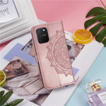 Embossed Mandala Flower Wallet Leather Stand Phone Protection Cover for Samsung Galaxy A91/S10 Lite