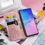 Embossed Mandala Flower Wallet Leather Stand Phone Protection Cover for Samsung Galaxy A91/S10 Lite