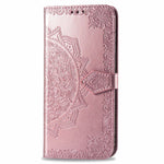 Embossed Mandala Flower Wallet Leather Stand Phone Protection Cover for Samsung Galaxy A91/S10 Lite