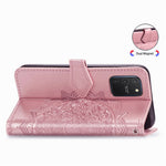 Embossed Mandala Flower Wallet Leather Stand Phone Protection Cover for Samsung Galaxy A91/S10 Lite