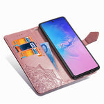 Embossed Mandala Flower Wallet Leather Stand Phone Protection Cover for Samsung Galaxy A91/S10 Lite