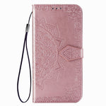 Embossed Mandala Flower Wallet Leather Stand Phone Protection Cover for Samsung Galaxy A91/S10 Lite