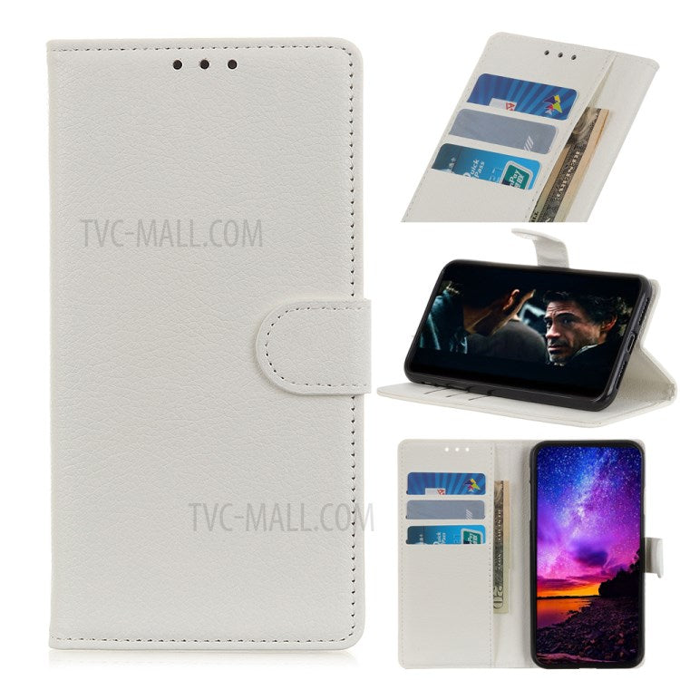 Litchy Skin Texture Plånboksfodral i Läder med Stativ till Samsung Galaxy A41