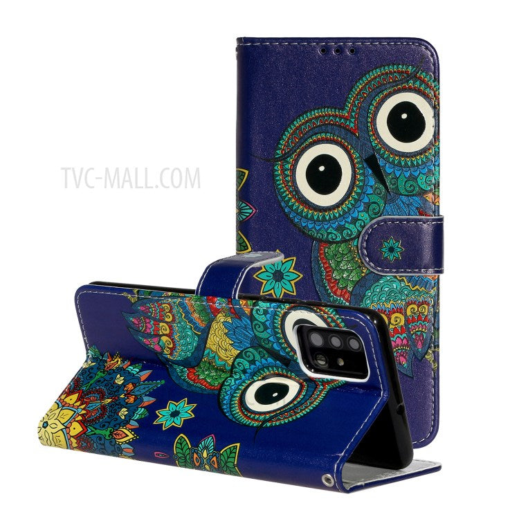 Magnetiskt läderplånboksfodral med präglat mönster till Samsung Galaxy A51