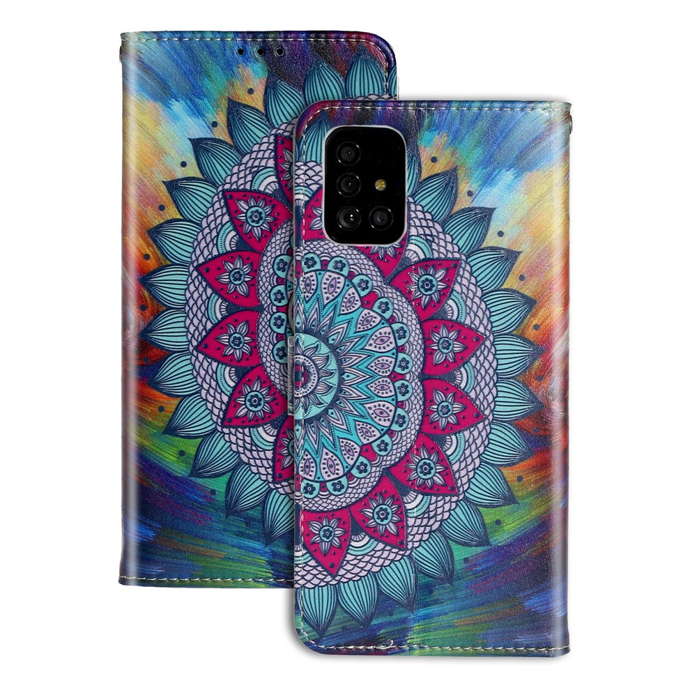 Embossed Pattern Printing Magnetic Leather Wallet Case for Samsung Galaxy A51
