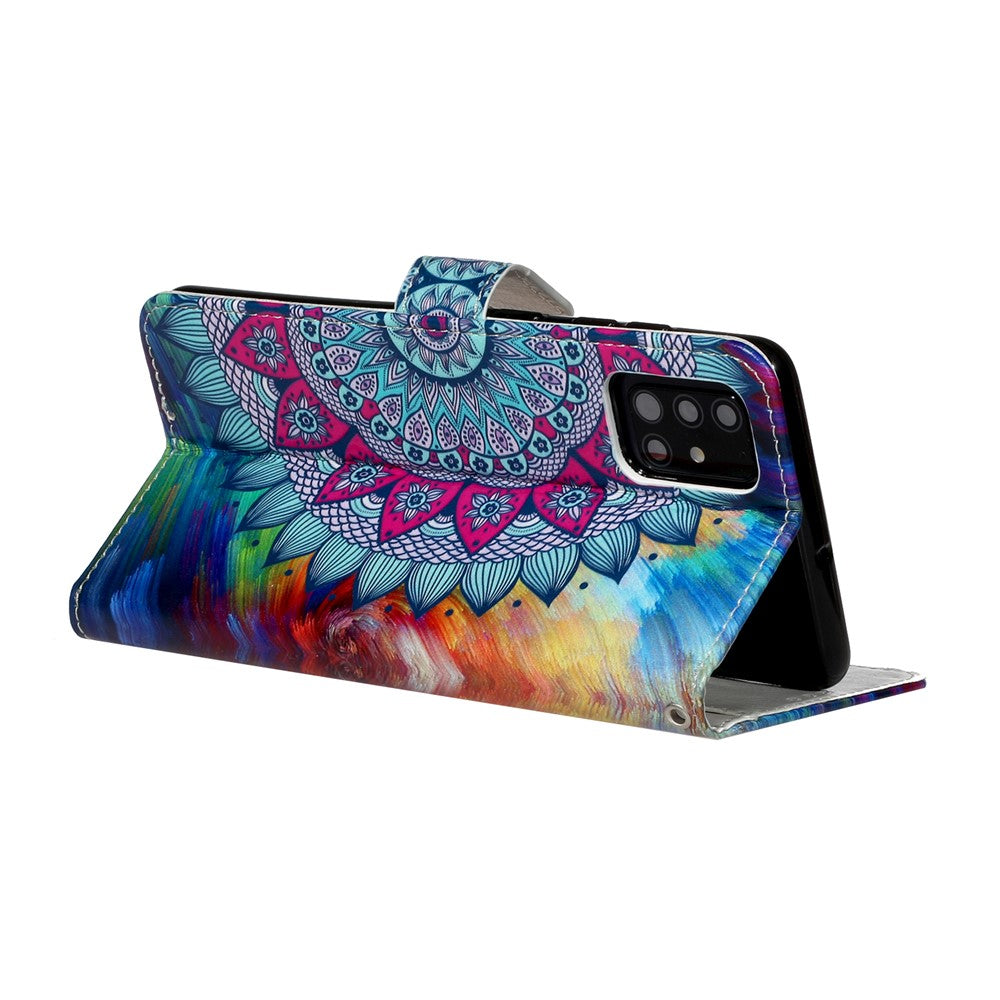 Embossed Pattern Printing Magnetic Leather Wallet Case for Samsung Galaxy A51