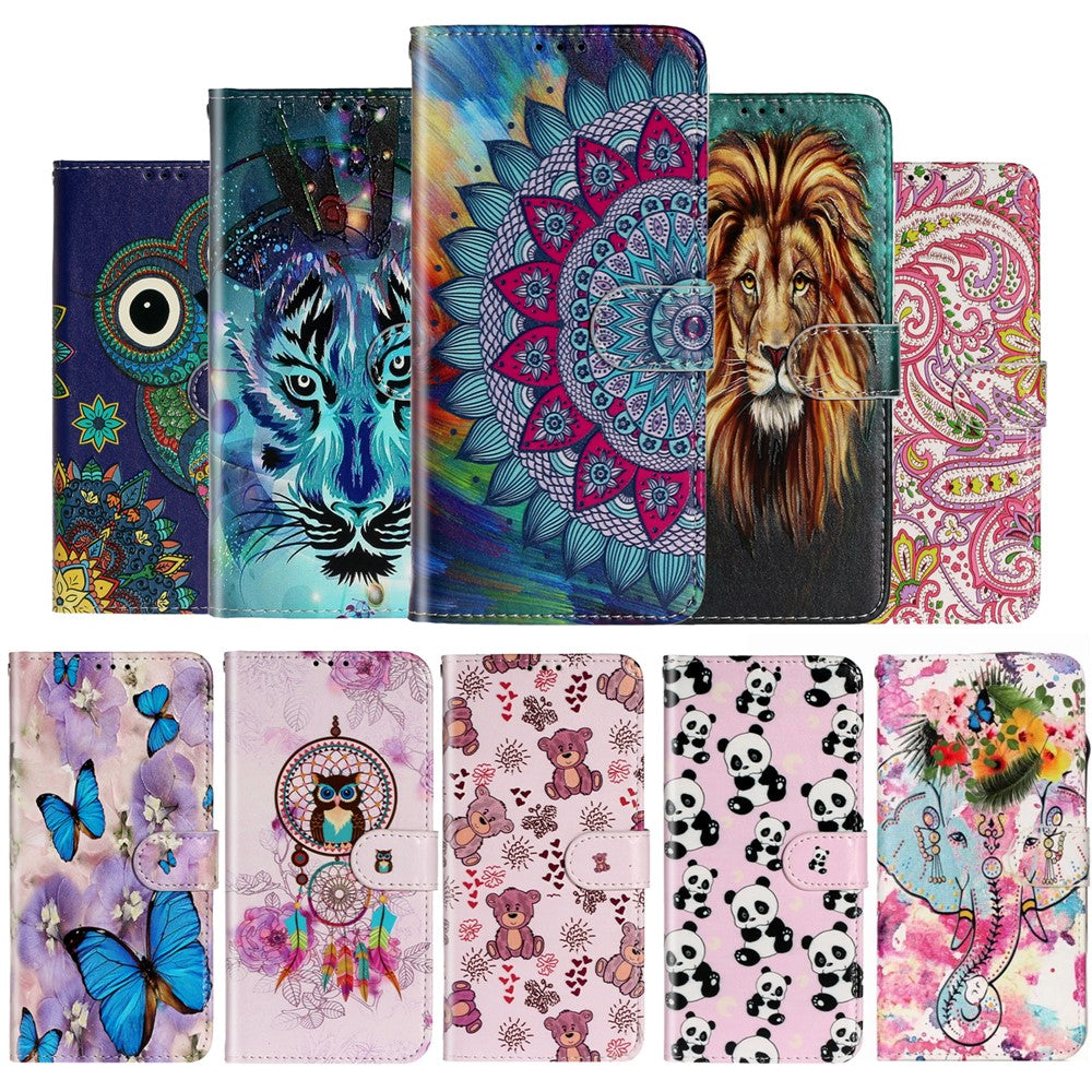Embossed Pattern Printing Magnetic Leather Wallet Case for Samsung Galaxy A51