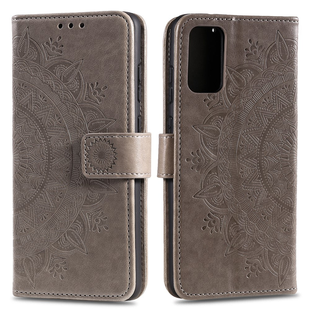 Imprint Flower Leather Wallet Phone Cover for Samsung Galaxy A41
