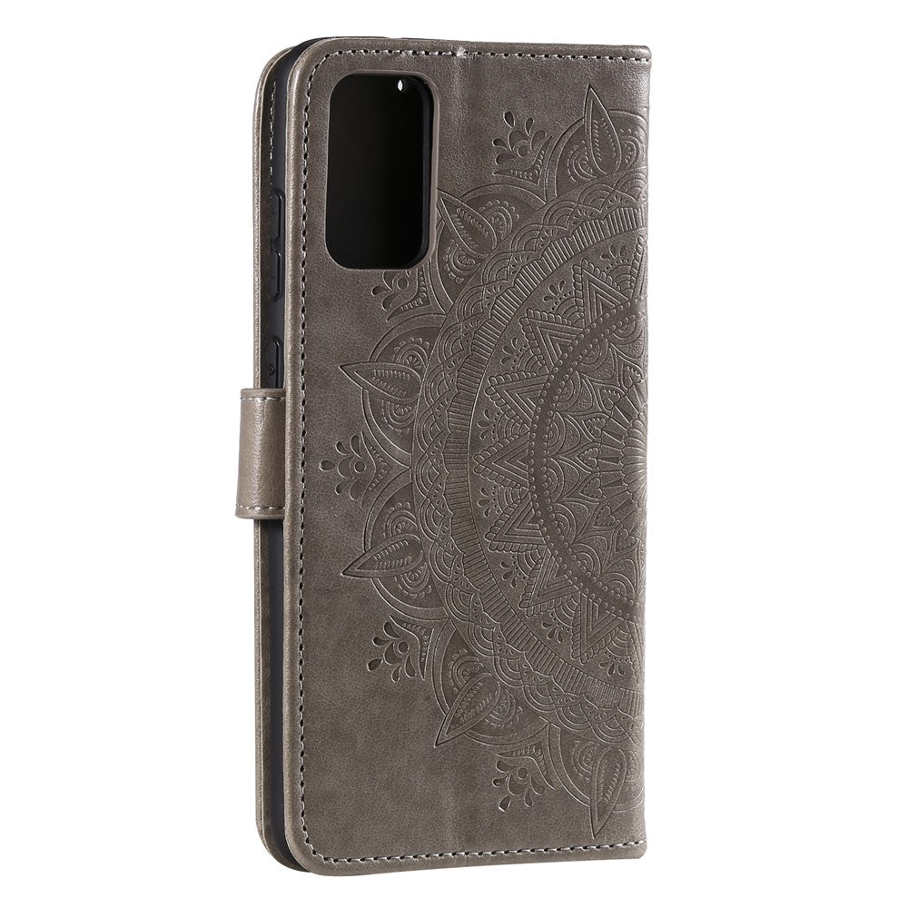 Imprint Flower Leather Wallet Phone Cover for Samsung Galaxy A41