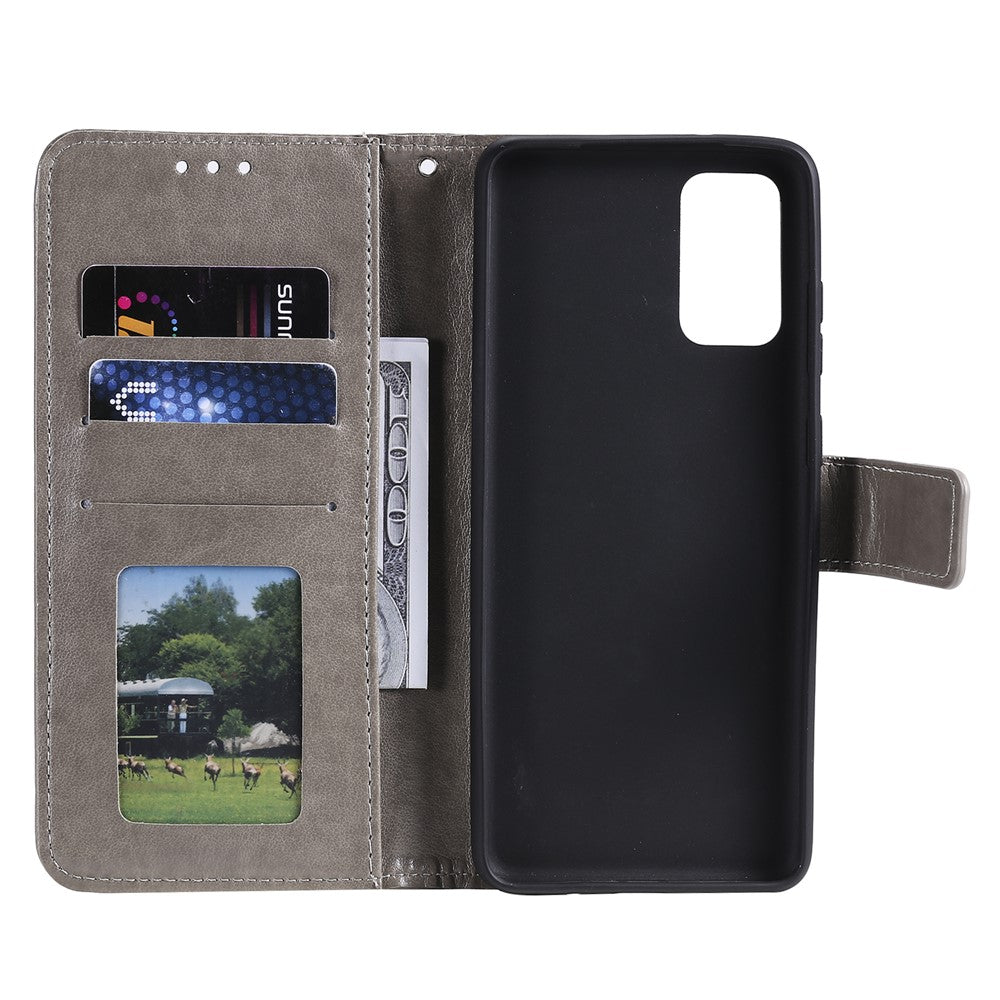 Imprint Flower Leather Wallet Phone Cover for Samsung Galaxy A41