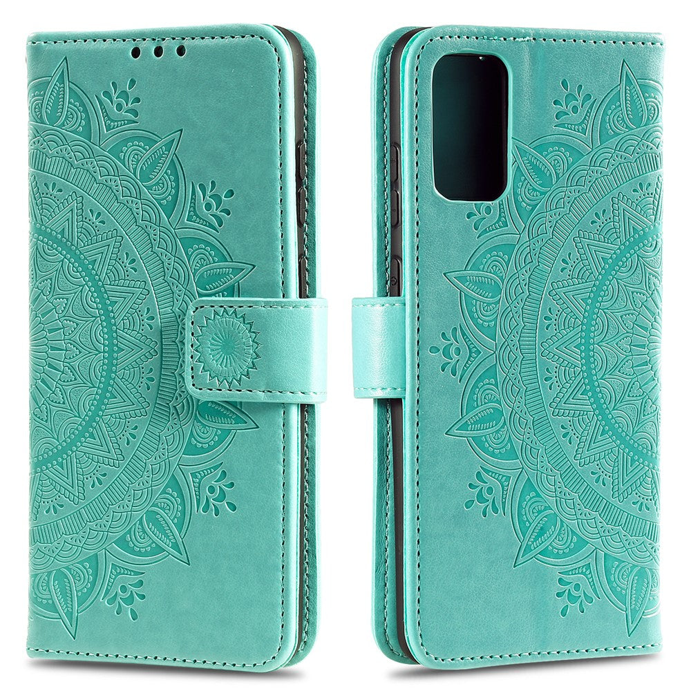 Imprint Flower Leather Wallet Phone Cover for Samsung Galaxy A41
