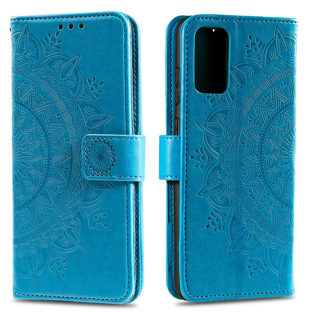 Imprint Flower Leather Wallet Phone Cover for Samsung Galaxy A41