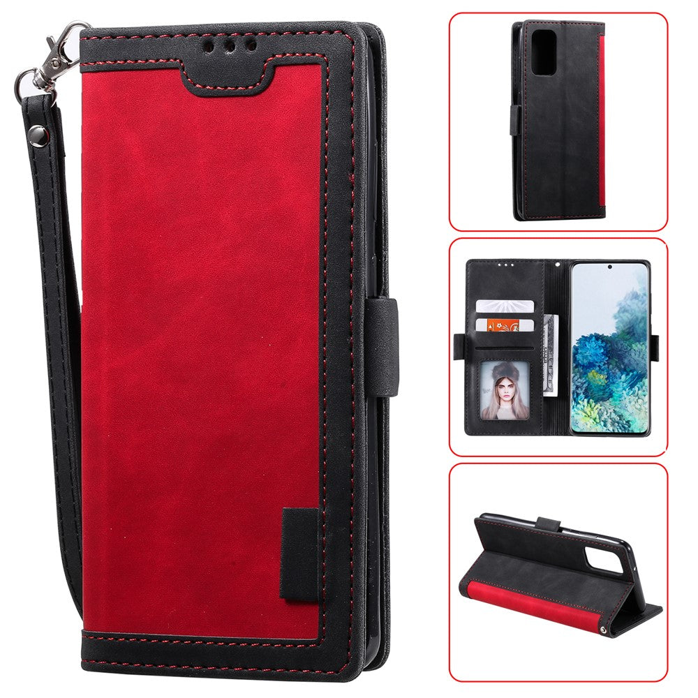 Vintage Splicing Leather Phone Shell with Wallet Stand for Samsung Galaxy S20 4G/S20 5G