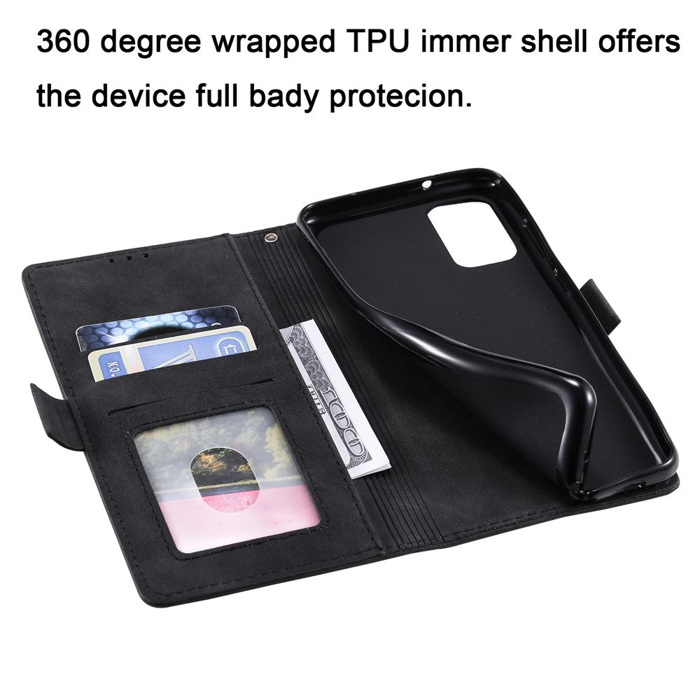 Vintage Splicing Leather Phone Shell with Wallet Stand for Samsung Galaxy S20 4G/S20 5G