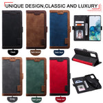 Vintage Splicing Leather Phone Shell with Wallet Stand for Samsung Galaxy S20 4G/S20 5G