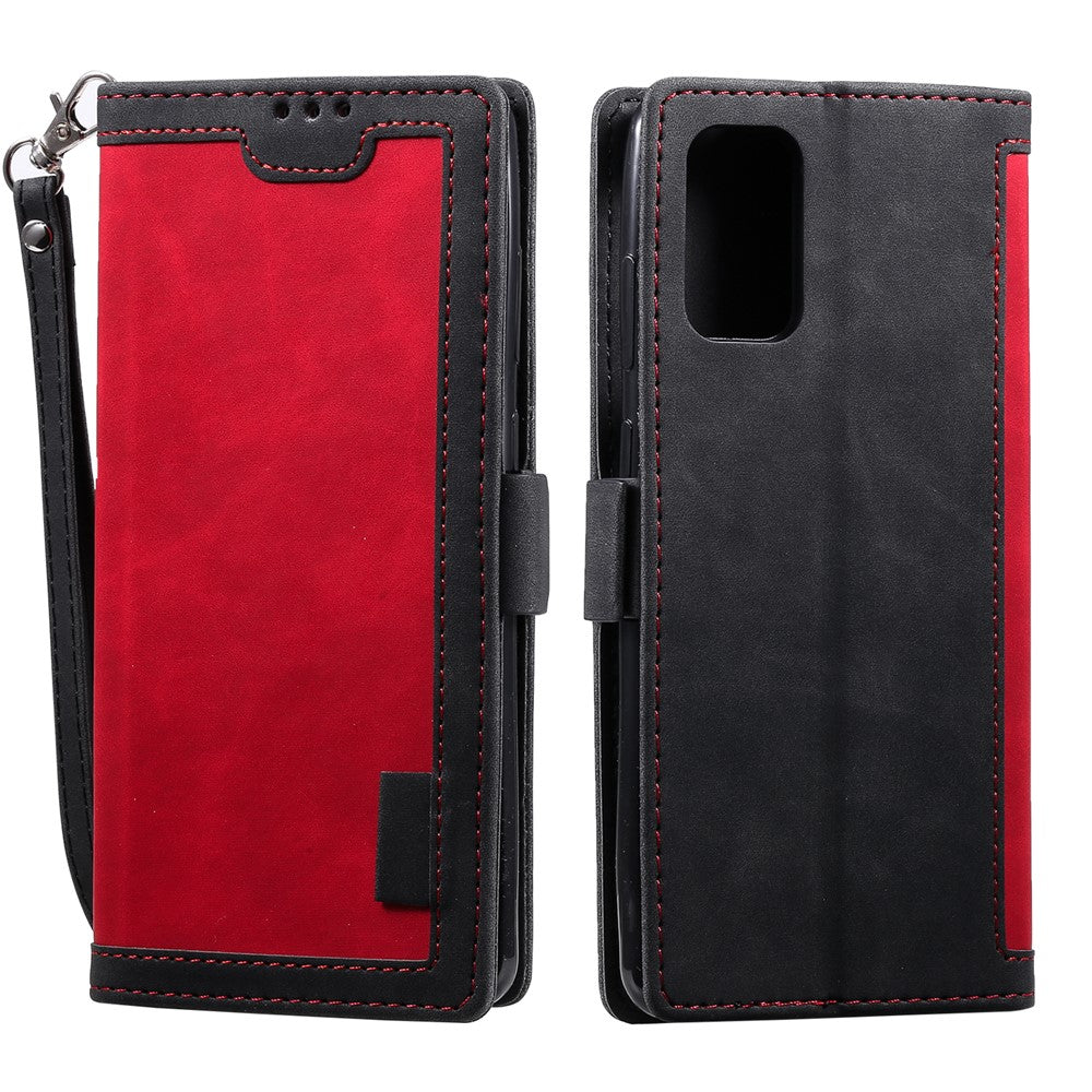 Vintage Splicing Leather Phone Shell with Wallet Stand for Samsung Galaxy S20 4G/S20 5G