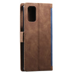 Vintage Splicing Style Wallet Stand Leather Phone Cover for Samsung Galaxy S20 Plus